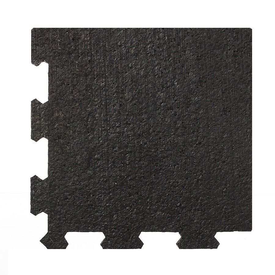 Černá gumová podlahová deska (puzzle - roh) FLOMA FitFlo SF1050 - délka 95,6 cm, šířka 95,6 cm, výška 1,6 cm