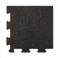 Černá gumová podlahová deska (puzzle - roh) FLOMA FitFlo SF1050 - délka 95,6 cm, šířka 95,6 cm, výška 0,8 cm