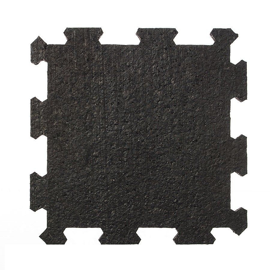 Černá gumová modulová puzzle dlažba (střed) FLOMA FitFlo SF1050 - délka 95,6 cm, šířka 95,6 cm a výška 1,6 cm