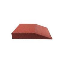 Červená gumová krajová hladká dlažba (V90/R00) FLOMA - 50 x 50 x 9 cm