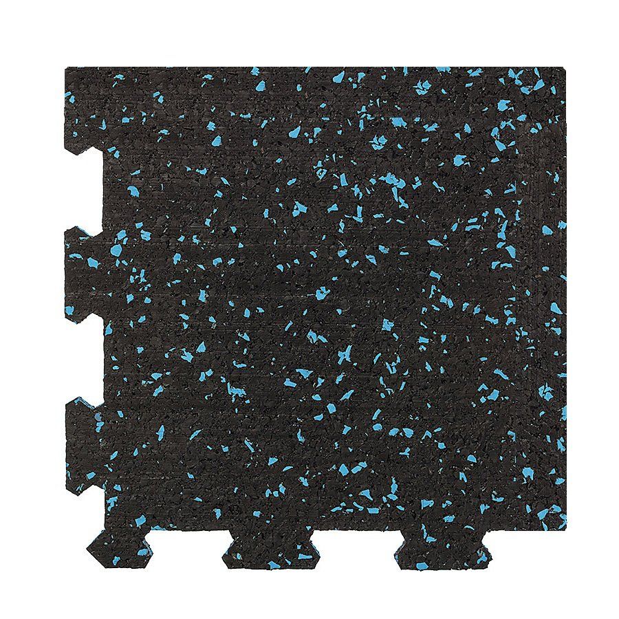 Černo-červená gumová podlahová deska (puzzle - roh) FLOMA IceFlo SF1100 - délka 100 cm, šířka 100 cm, výška 0,8 cm