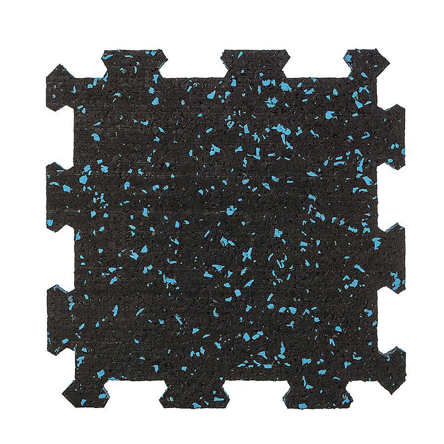 Černo-červená gumová podlahová deska (puzzle - střed) FLOMA IceFlo SF1100 - délka 100 cm, šířka 100 cm, výška 0,8 cm