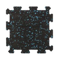 Černo-šedá gumová modulová puzzle dlažba (střed) FLOMA FitFlo SF1050 - 95,6 x 95,6 x 1,6 cm