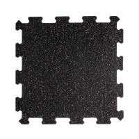 Černo-šedá gumová modulová puzzle dlažba (střed) FLOMA FitFlo SF1050 - 47,8 x 47,8 x 0,8 cm