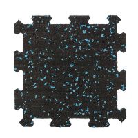 Černo-zelená gumová modulová puzzle dlažba (střed) FLOMA FitFlo SF1050 - 95,6 x 95,6 x 0,8 cm
