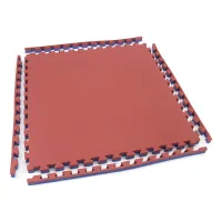 Červeno-modré oboustranné puzzle modulové tatami MASTER - délka 100 cm, šířka 100 cm, výška 3 cm