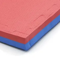 Červeno-modré oboustranné puzzle modulové tatami MASTER - délka 100 cm, šířka 100 cm, výška 3 cm