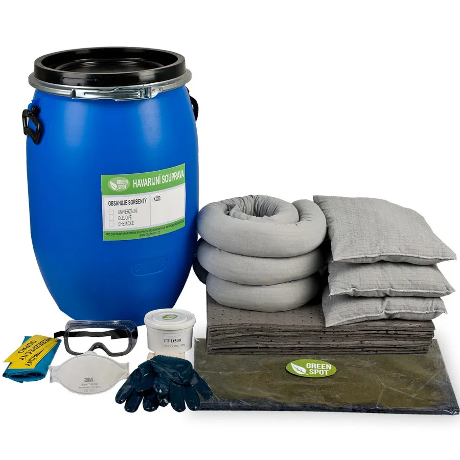 Univerzální sudová havarijní souprava (s kanalizační ucpávkou) UHSS-60/K - objem 60 l