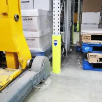 Žlutá plastová ochrana regálů pro stojiny regálů 70-87 mm Rack Armour sz-S - výška 60 cm