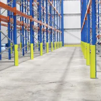 Žlutá plastová ochrana regálů pro stojiny regálů 70-87 mm Rack Armour sz-S - výška 60 cm