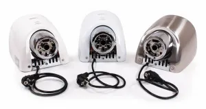 Bílý kovový bezdotykový horkovzdušný vysoušeč rukou Jet Dryer BOOSTER