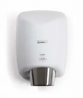 Bílý kovový bezdotykový horkovzdušný vysoušeč rukou Jet Dryer BOOSTER