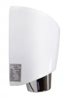 Bílý kovový bezdotykový horkovzdušný vysoušeč rukou Jet Dryer BOOSTER