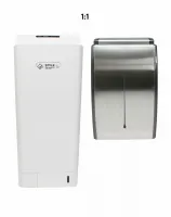 Stříbrný kovový bezdotykový tryskový vysoušeč rukou Jet Dryer COMPACT