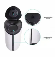 Stříbrný plastový bezdotykový dávkovač dezinfekce, mýdla (gel) Donner DROP - objem 850 ml