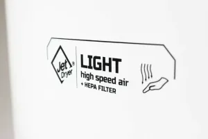 Bílý plastový bezdotykový tryskový vysoušeč rukou Jet Dryer LIGHT