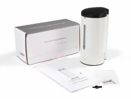 Černý kovový bezdotykový dávkovač dezinfekce, mýdla (gel) Donner ROUND - objem 700 ml