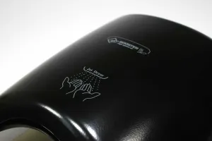 Černý kovový bezdotykový horkovzdušný vysoušeč rukou Jet Dryer BOOSTER