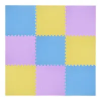 Různobarevná pěnová puzzle podložka (9 ks) ONE FITNESS - délka 180 cm, šířka 180 cm, výška 1 cm