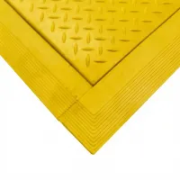 Žlutá gumová náběhová hrana "samice" pro rohože Solid Top Tile FLOMA - délka 98,5 cm, šířka 7,5 cm