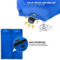 Béžová samonafukovací karimatka KING CAMP Comfort Single - délka 198 cm, šířka 63 cm, výška 4 cm