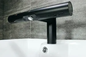 Černý nerezový bezdotykový vysoušeč rukou ve vodovodní baterii Jet Dryer AIRTAP Černý nerezový bezdotykový vysoušeč rukou ve vodovodní baterii Jet Dryer AIRTAP