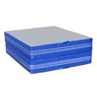Modrá dopadová skládací žíněnka MASTER T21 - délka 200 cm, šířka 120 cm, výška 20 cm