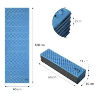 Modrá pěnová skládací karimatka NILS CAMP NC1768 - délka 188 cm, šířka 60 cm, výška 2 cm