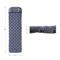 Šedá turistická nafukovací karimatka NILS CAMP NC4006 - délka 190 cm, šířka 58 cm, výška 5 cm