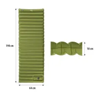 Zelená nafukovací turistická karimatka s integrovanou pumpou NILS CAMP - délka 190 cm, šířka 64 cm, výška 10 cm