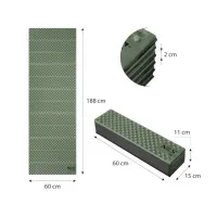 Zelená pěnová skládací karimatka NILS CAMP NC1768 - délka 188 cm, šířka 60 cm, výška 2 cm