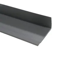 Šedá plastová (PVC) protiskluzová schodová hrana F280 - délka 150 cm, šířka 8,2 cm, výška 4,5 cm