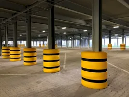 Žlutá bezpečnostní ochrana sloupů KP Protector - šířka 60 cm, výška 110 cm