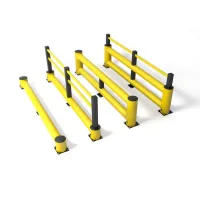 Žlutá bezpečnostní zábrana double Rack End 2200 - šířka 110-240 cm