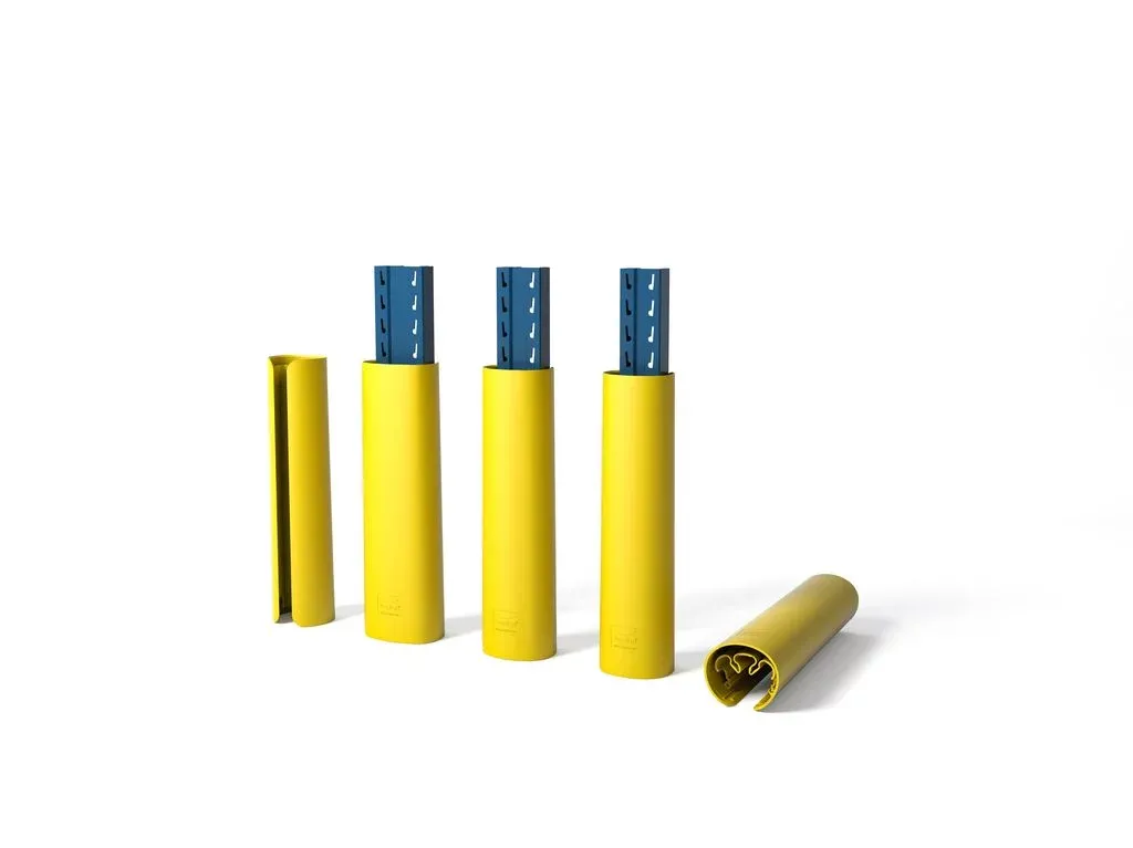 Žlutá ochrana regálů pro stojiny regálů 75-110 / 50-80 mm Rack Bull XL - výška 60 cm