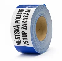 Bílo-modrá vytyčovací páska "MĚSTSKÁ POLICIE - VSTUP ZAKÁZÁN" - délka 500 m, šířka 7,5 cm