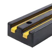 Černo-žlutá gumová ochrana zdí, stěn FLOMA WB33 - délka 100 cm, šířka 20 cm, tloušťka 8,5 cm