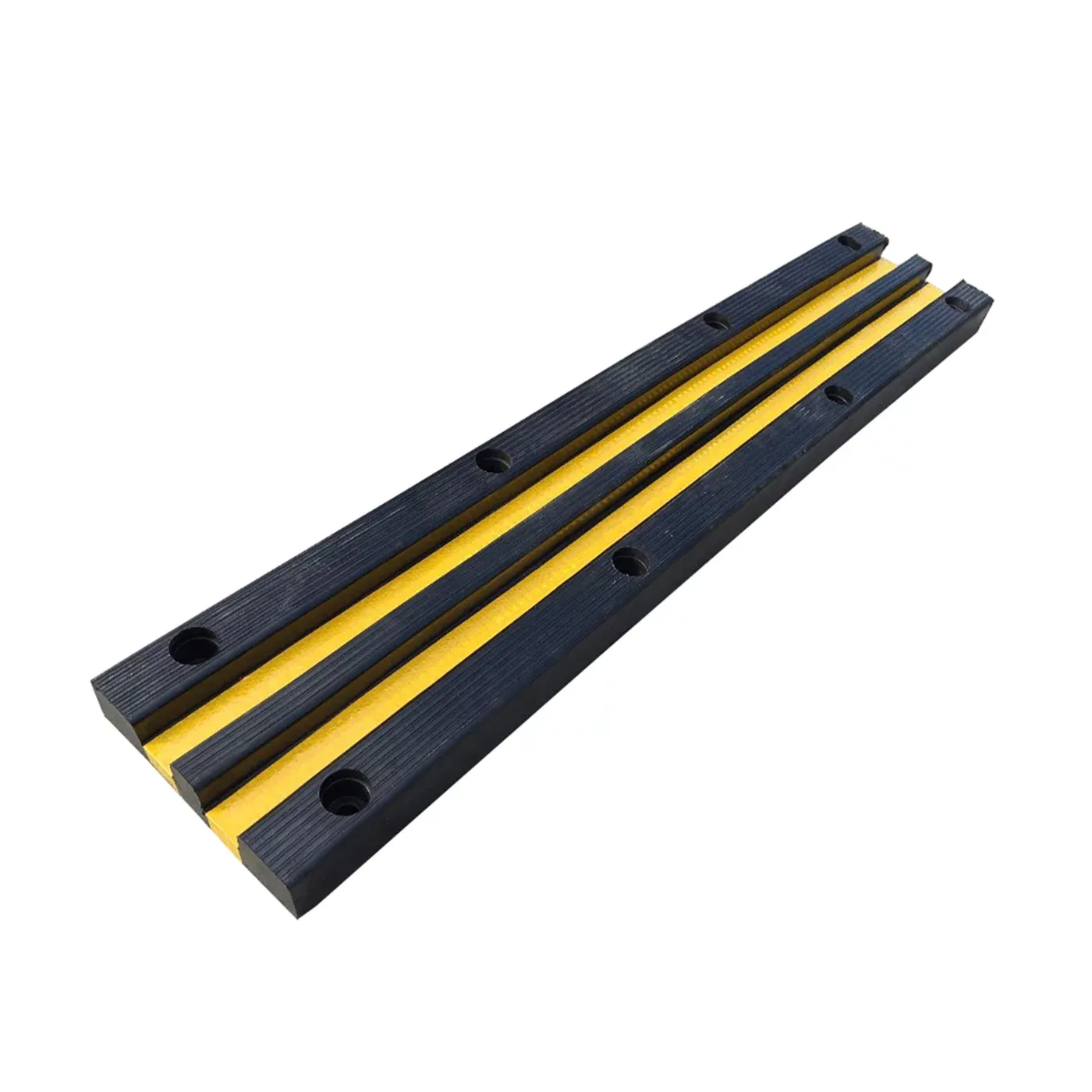 Černo-žlutá gumová ochrana zdí, stěn FLOMA WB96 - délka 100 cm, šířka 20 cm, tloušťka 2,5 cm