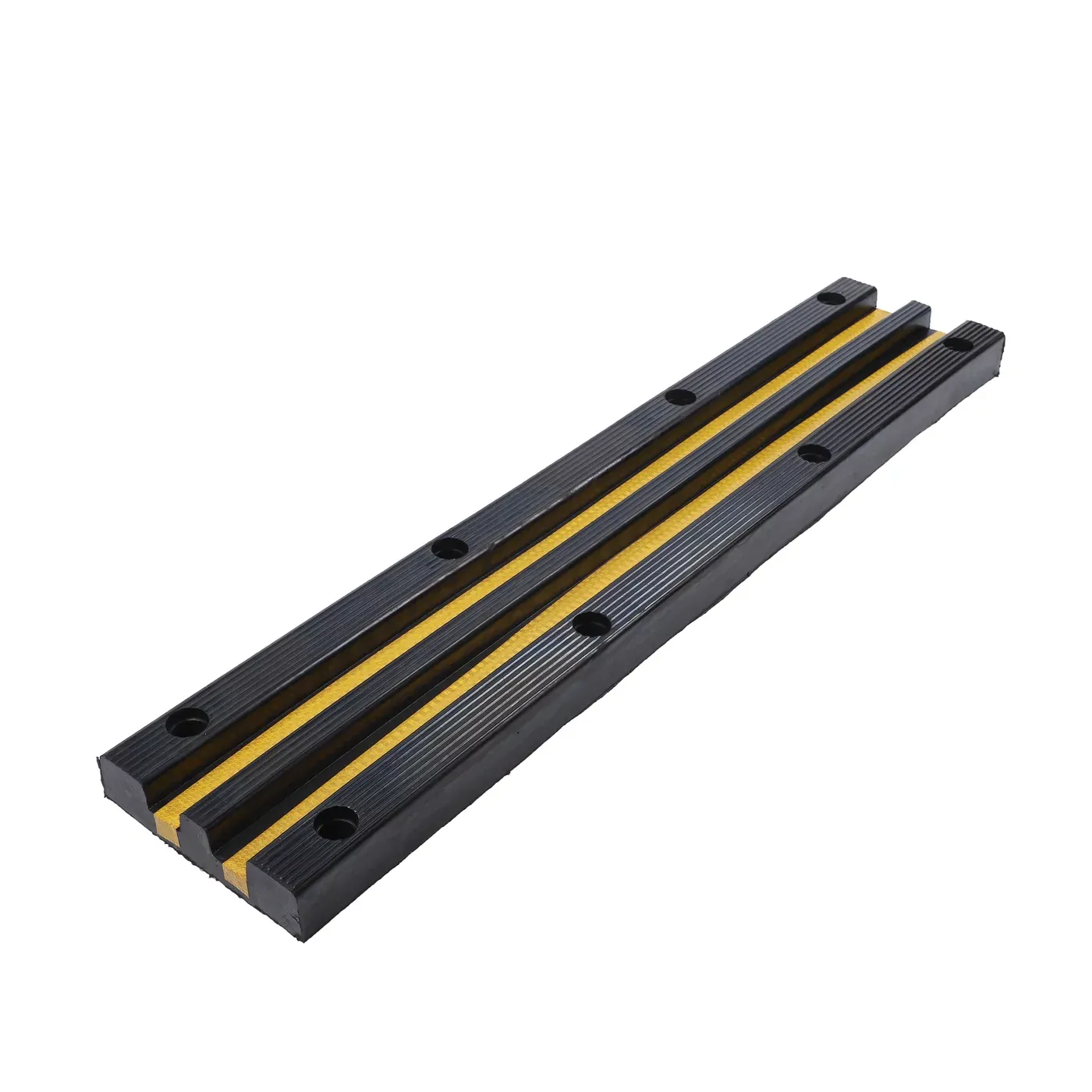 Černo-žlutá gumová ochrana zdí, stěn FLOMA WB96 - délka 100 cm, šířka 25 cm, tloušťka 4,5 cm