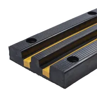 Černo-žlutá gumová ochrana zdí, stěn FLOMA WB96 - délka 100 cm, šířka 20 cm, tloušťka 5 cm