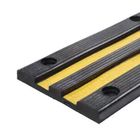 Černo-žlutá gumová ochrana zdí, stěn FLOMA WB96 - délka 100 cm, šířka 25 cm, tloušťka 2,5 cm