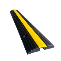 Černo-žlutý gumový kabelový most (1x20x20) FLOMA CPR24 - délka 100 cm, šířka 15 cm, výška 3 cm