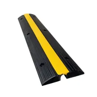 Černo-žlutý gumový kabelový most (1x30x30) FLOMA CPR11 - délka 100 cm, šířka 20 cm, výška 4 cm