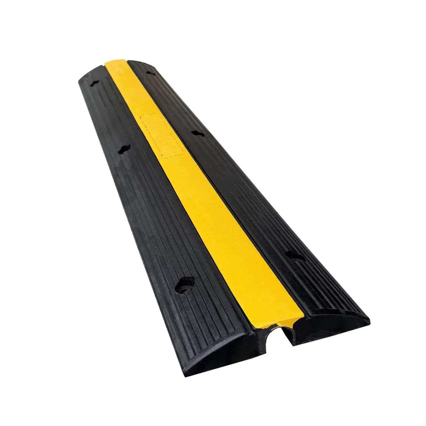 Černo-žlutý gumový kabelový most (1x30x30) FLOMA CPR11 - délka 100 cm, šířka 20 cm, výška 4 cm