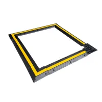 Černo-žlutý gumový kabelový most (1x30x30) FLOMA CPR11 - délka 100 cm, šířka 20 cm, výška 4 cm