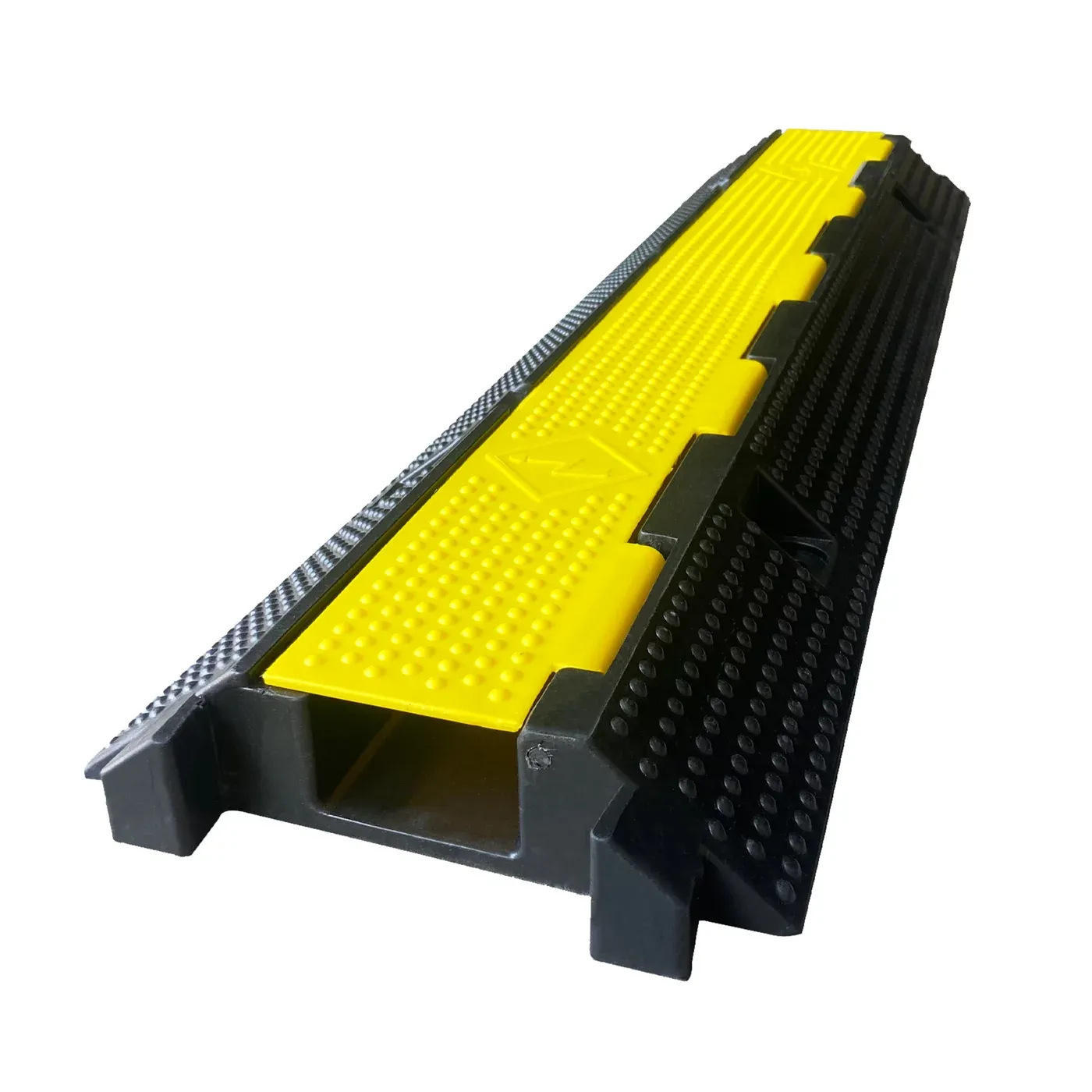 Černo-žlutý gumový kabelový most (1x15x35) FLOMA CPR71 - délka 100 cm, šířka 25 cm, výška 3 cm