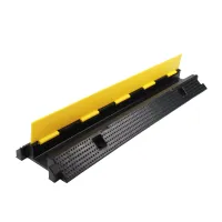 Černo-žlutý gumový kabelový most (1x15x35) FLOMA CPR71 - délka 100 cm, šířka 25 cm, výška 3 cm