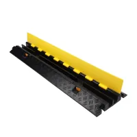 Černo-žlutý gumový kabelový most (2x32x32) FLOMA CPR83 - délka 100 cm, šířka 25 cm, výška 5 cm