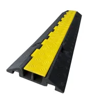 Černo-žlutý gumový kabelový most (2x32x32) FLOMA CPR81 - délka 100 cm, šířka 25 cm, výška 5 cm