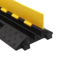 Černo-žlutý gumový kabelový most (2x32x32) FLOMA CPR81 - délka 100 cm, šířka 25 cm, výška 5 cm